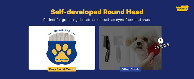 PETHROOM Easy Facial Comb for Cats and Dogs Pets Eye Comb