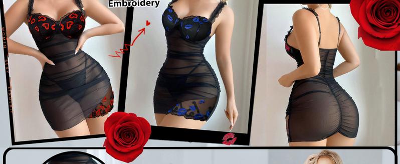 Avidlove Lingerie for Women Mesh Lingeries Lace Chemise Floral Sleepwear Dress Sheer Exotic Boudoir Outfit S-XXL
