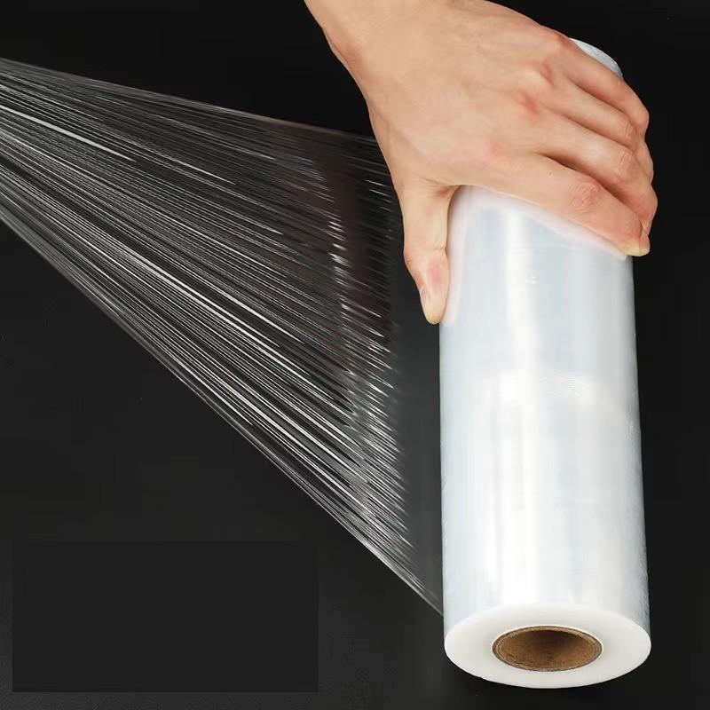 Transparent Stretch Wrap Film 5.91 Inches X 1000 Feet, Durable Self-Adhesive Plastic Pallet Packing Material, Ideal for Moving and Heavy Packaging 1 Roll