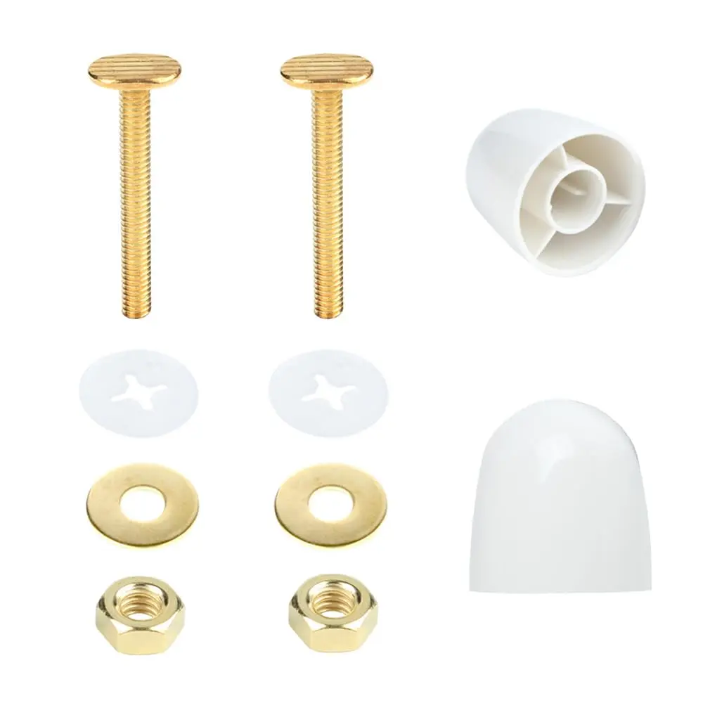 2-Pack Plastic Toilet Floor Mount Kits with Decorative Flange Covers, Secure Leak-Proof Washers & Caps for Indoor Plumbing Repairs