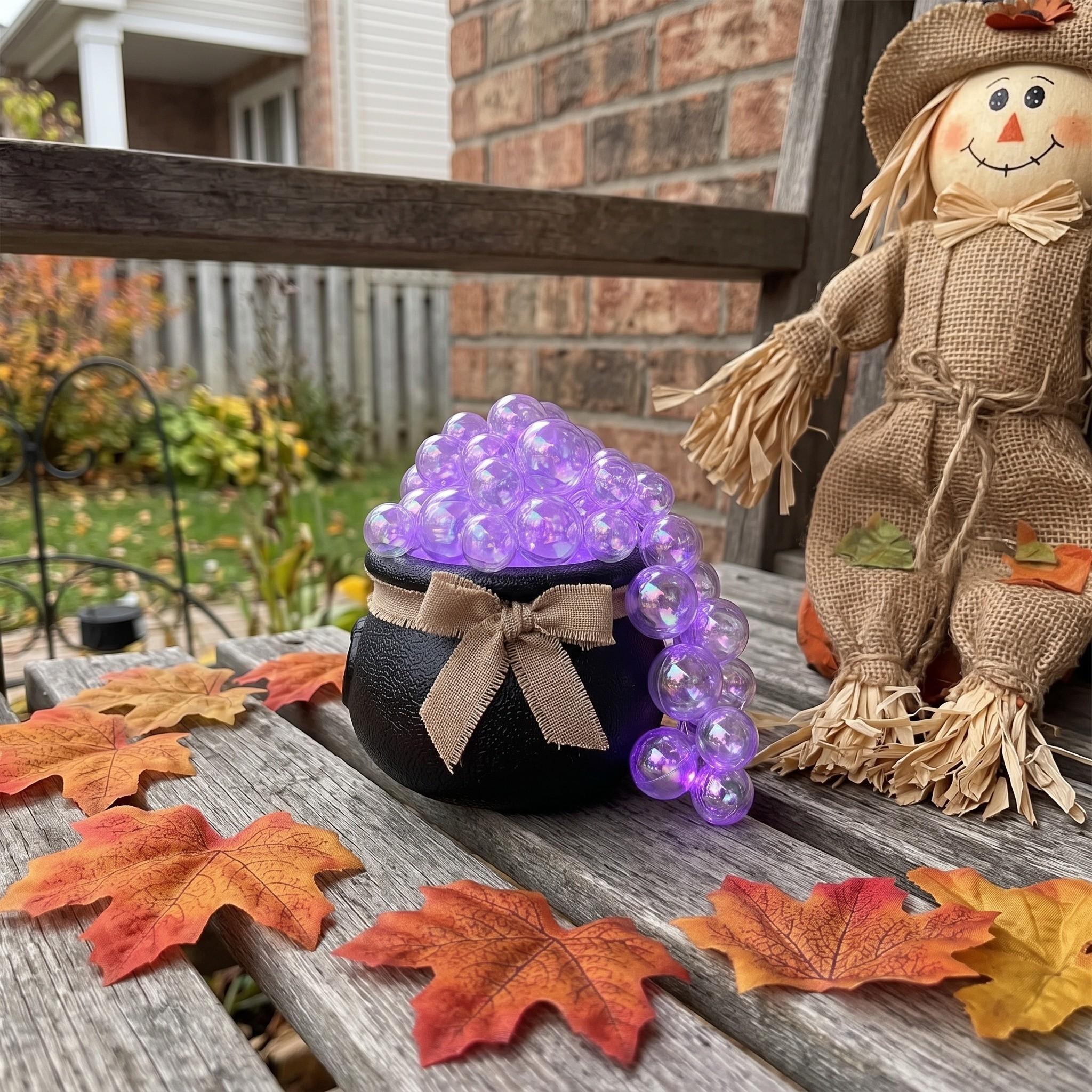 DIY Bubbling Witch’s Cauldron Centerpiece, Create Eerie Elixir, Spooky Table & Shelf Decor, Adult Halloween Sorcery, No Precious Metal Plating