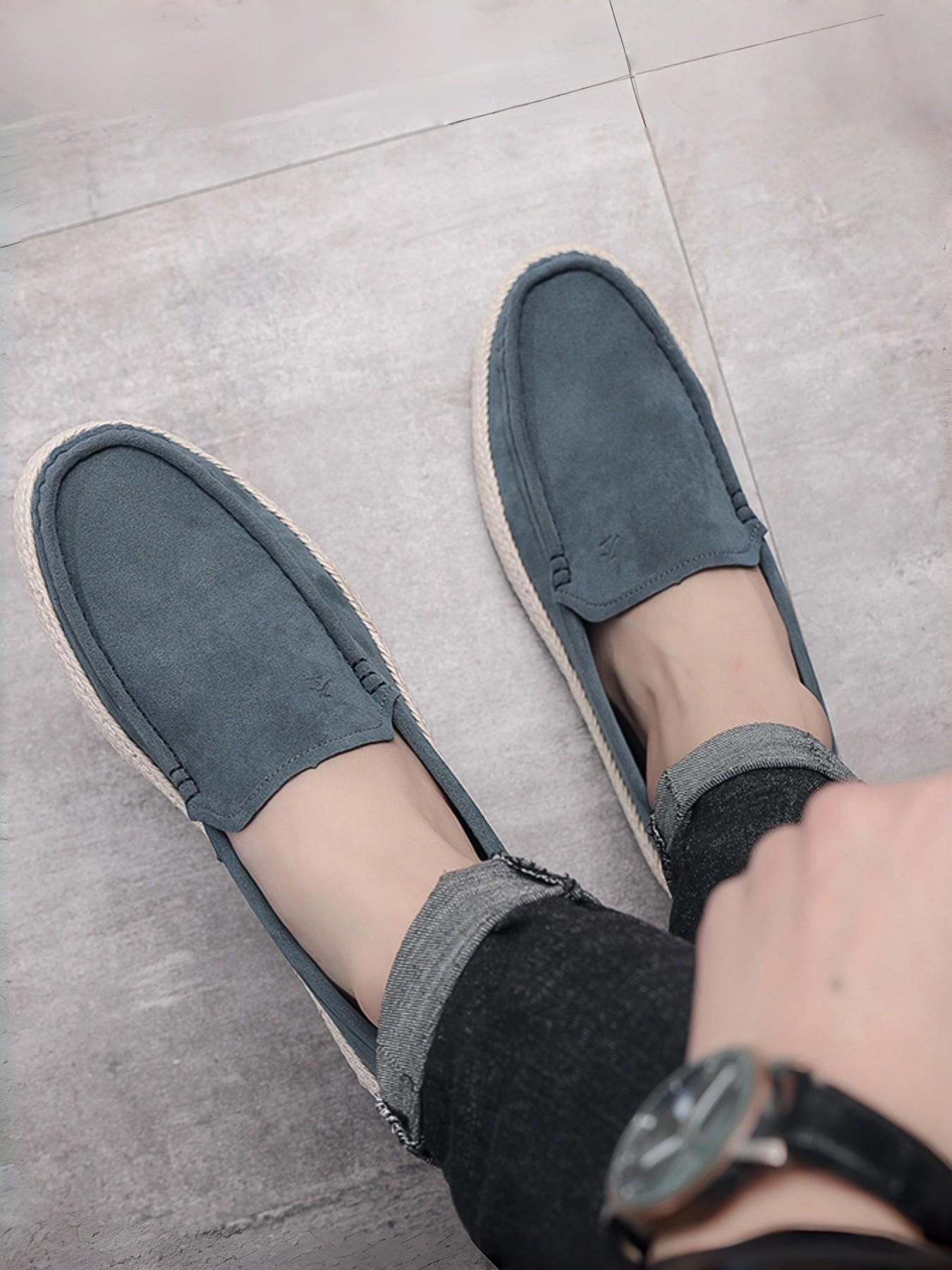 New Men's Casual Loafer Shoes, Woven Retro Trendy Straw Boat Shoes, Lightweight Comfortable Low-Top Slip-On Sneakers