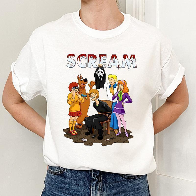 Scooby Scream Parody Shirt “It’s Always Someone You Know” Horror x Cartoon Graphic Tee, Unisex Casual Streetwear Top, Funny Scary Mashup Design T-Shirt for Men and Women, Trendy Halloween Meme Style Hoodie & Tee Gift