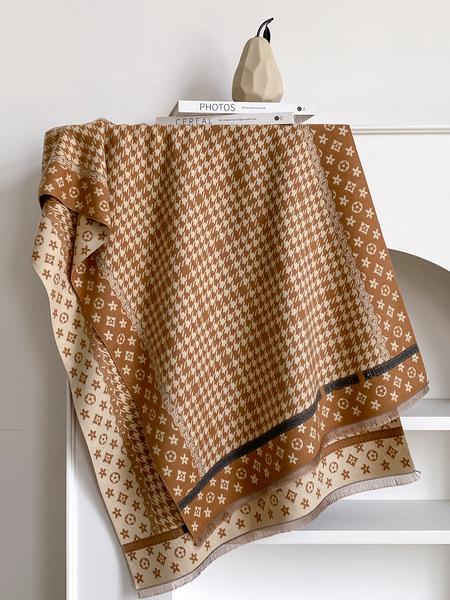 Women's Fashion Elegant Plaid Scarf with Fringe Decoration, Soft Warm Shawl for Fall & Winter, Stylish Accessory for Women and Girls, Blanket Scarf