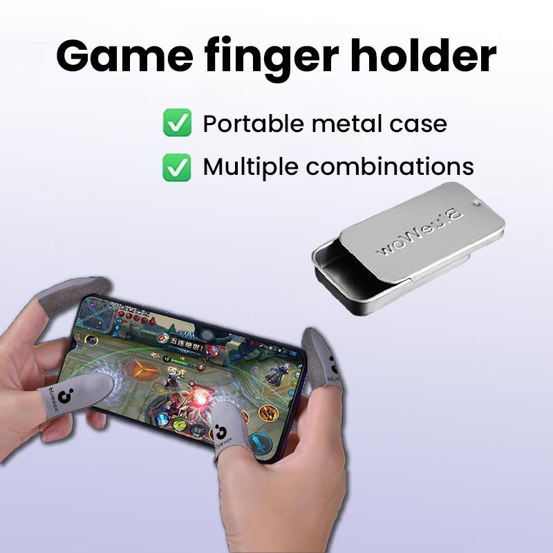 BlueWow Superconductive Silver Fiber Gaming Finger Sleeves Ultra-Stretchy Durable High Sensitivity Sweat-Proof Protection Thumb Grip for Mobile Game Controller