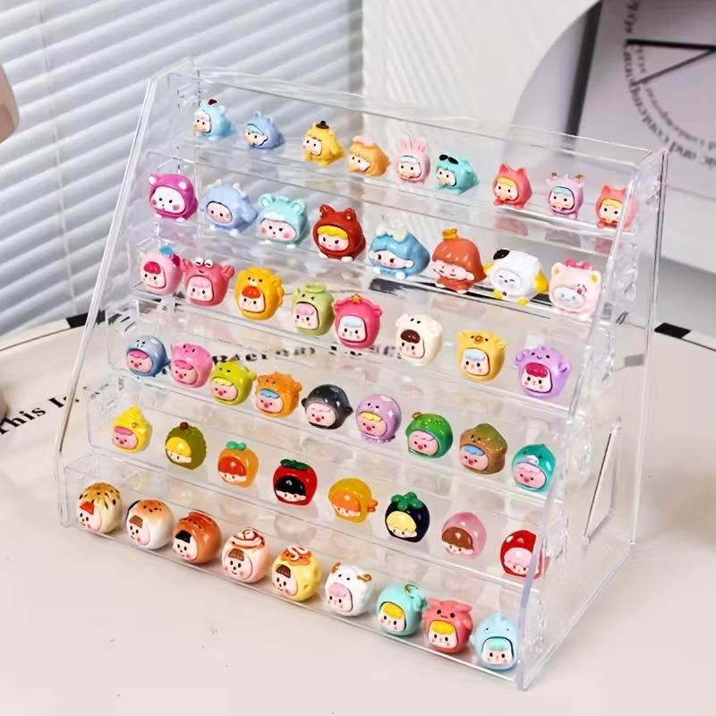 Acrylic Mini Display Box, Transparent Multi-Layer Desktop Storage Rack, display shelf, Toy and Gem Display Holder, Ideal Valentine's Day Gift