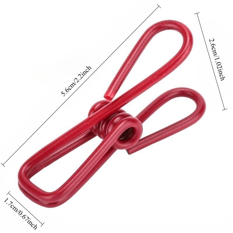 15 Multifunctional Stainless Steel Clips with PVC Coating, Ideal for Paper, Bags, Clothes, Food Sealing, and More