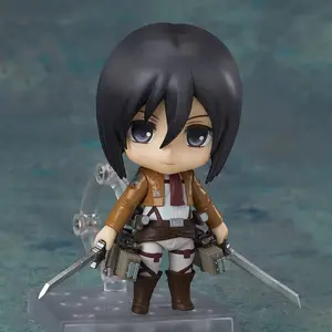 Attack on Titan Levi Mikasa Ackerman Eren Yeager Hange Zoe PVC Action Figure 10cm Anime Figure Model Toys Collection Gift