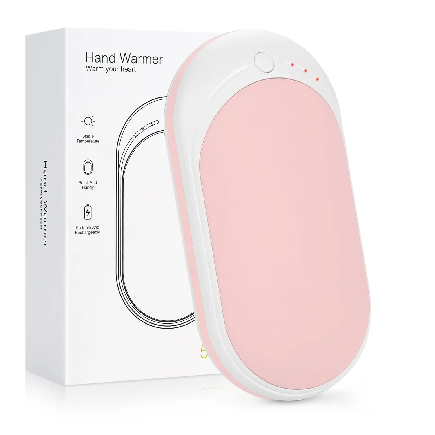 Rechargeable Hand Warmer, 5200mah Fast Charging Battery, Portable Mini Heater & Power Bank, Ideal for Outdoor Activities & Gifts