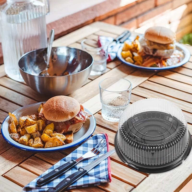 Buy 10 Get 2 Free, 12pcs 8-Inch Round Cake Pans, Plastic Disposable Cake Containers with Lids, Transparent Cake Boxes for Baking