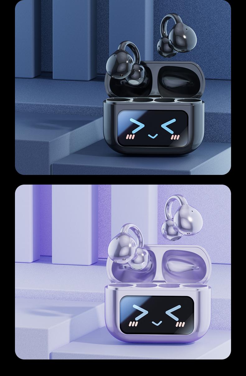 Wireless Bluetooth headset with audio-visual futuristic touch screen audio wireless headset for music and phone