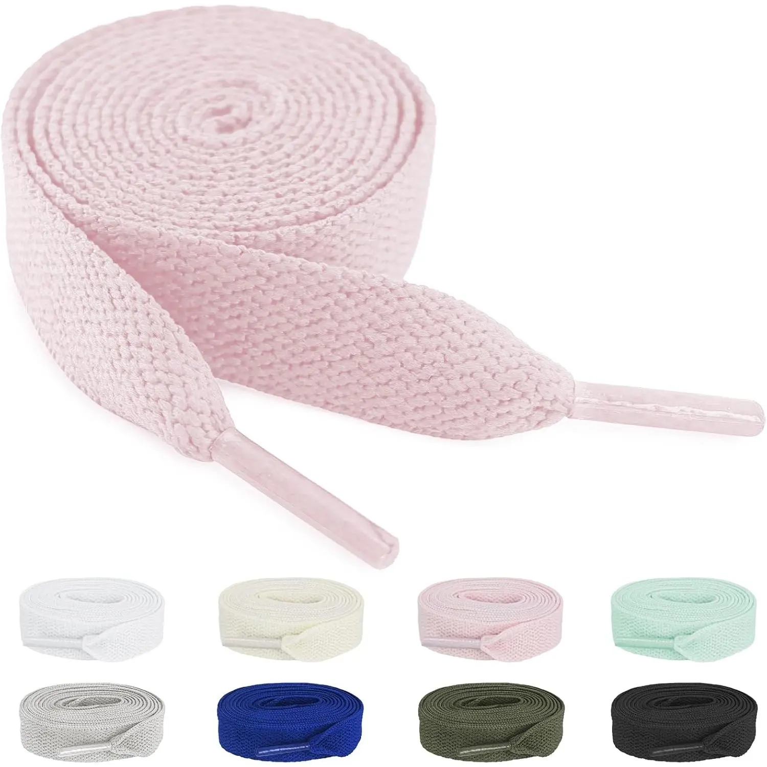 15mm Wide Fat Non-Stretch Shoelaces for Sneakers | 5/8" Durable Thick Polyester Shoe Strings, Flat Replacement Laces