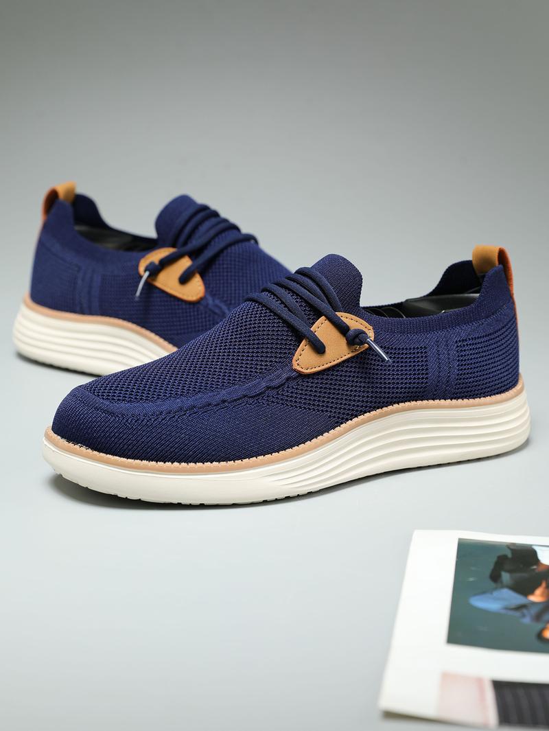 Men's Mesh Sneakers Oxfords Business Casual Walking ShoesTennis Comfortable, Lightweight Comfortable Sports Running Shoes，Knitted Mesh Breathable And Comfortable Platform Sneakers