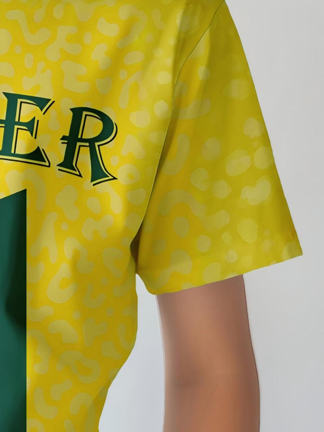 Player No. 10 Kids Football Jersey, Leopard Pattern Boys' Sports T-Shirt, Teenager Fan Short Sleeve Soccer Shirt