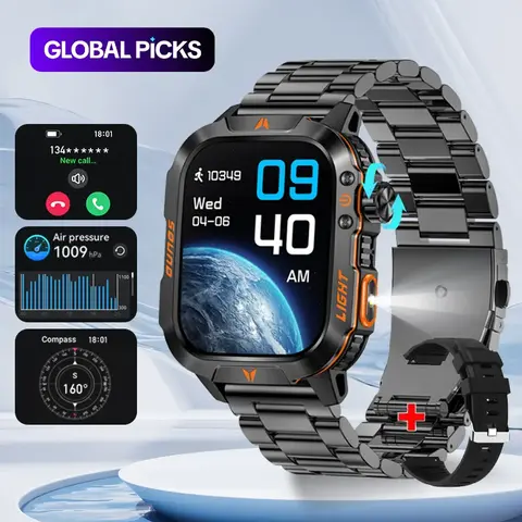 Trendy 2.01-Inch Multifunctional Wireless Smartwatch, Wearable Sporty Digital Watch with LED Light and Outdoor Compass, Waterproof Fitness Watch for Women and Men, Digital Smart Watches #GLOBAL PICKS
