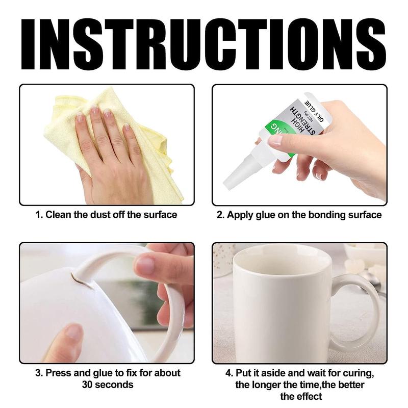 4PCS TrendReady Magic Glue Shoe Glue New Super Glue Clear, Strong Adhesive,Fast Drying Cyanoacrylate Glue for Wood,Rubber,Leather, Plastic, Metal, Rhinestone Jewelry, DIY Crafts