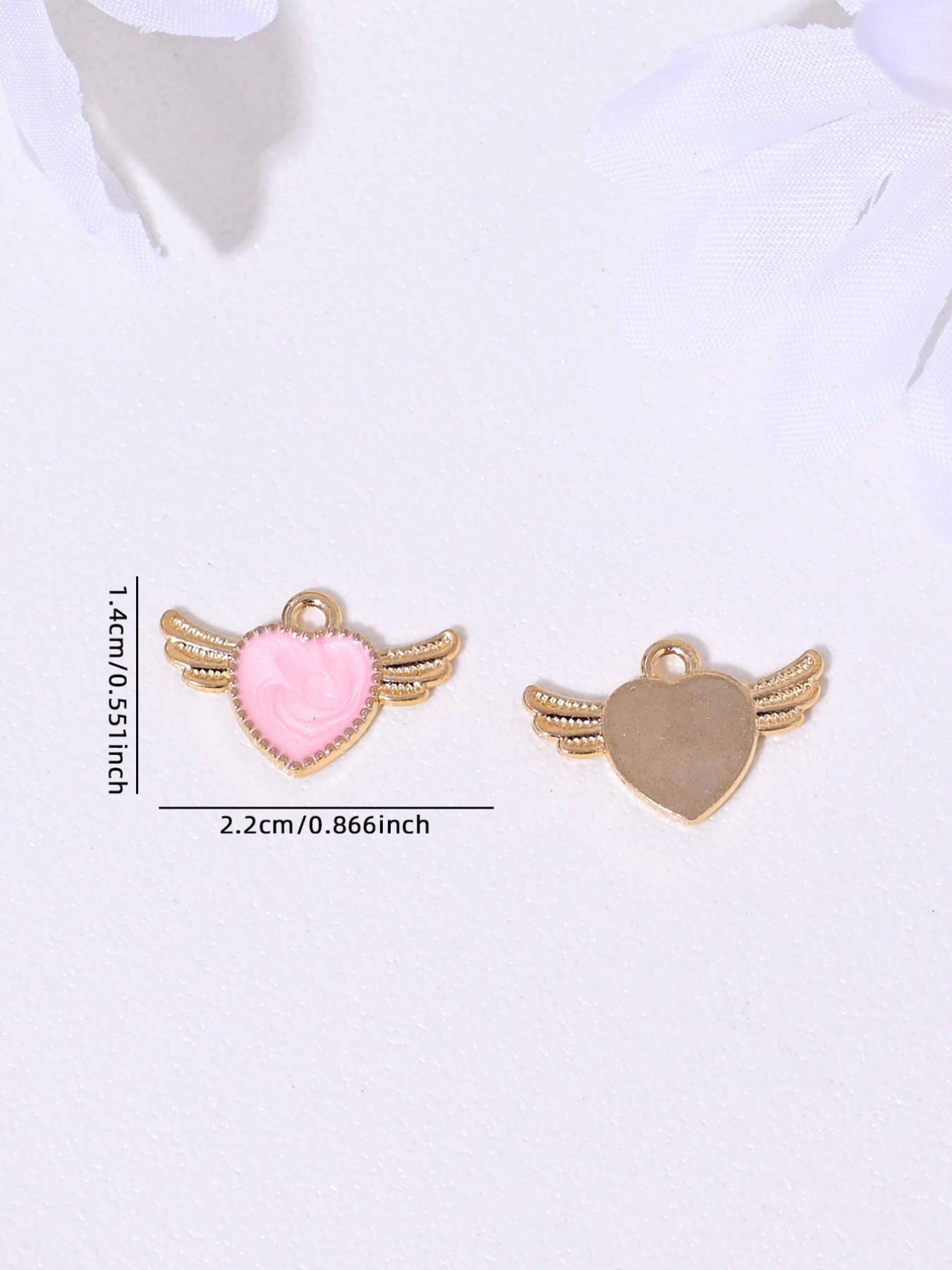 10 Cute Butterfly Heart Angel Keychains, DIY Jewelry Making, Earrings, Necklaces, Bracelets, Keychains, Daily and Festival Accessories