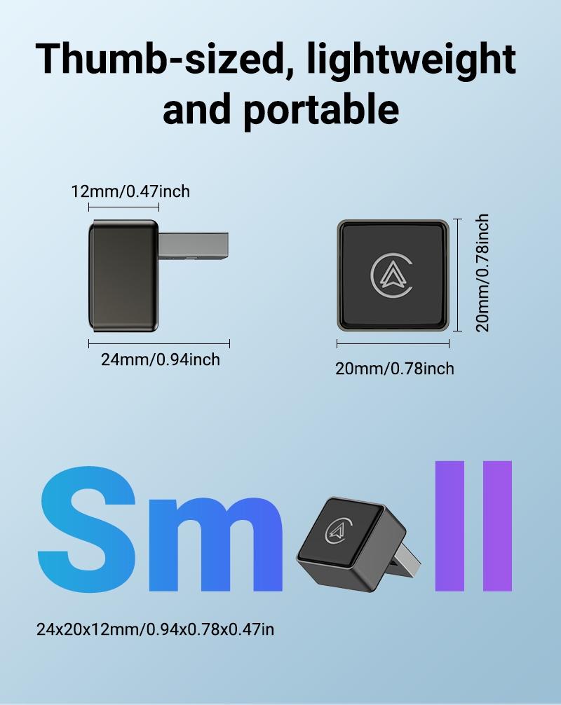 Wireless Carplay Adapter New Universal Wireless CarPlay/Android Auto Adapter 2025 New Smart Wireless CarPlay Android Auto Adapter Hassle-Free Plug&Play Stable BT WiFi Connect OTA Updates Fit 99% Vehicle