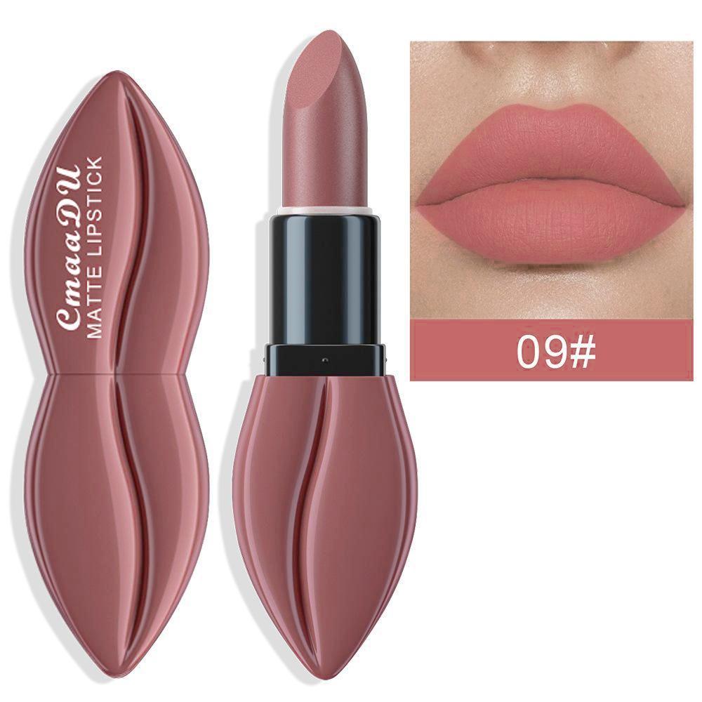 CmaaDu 10-Color Matte Moisturizing Lipstick, Professional Lip Cosmetics for Women with Fashionable Lip Design, Essential for Daily and Holiday Makeup, Moisturized Lipstick Gift