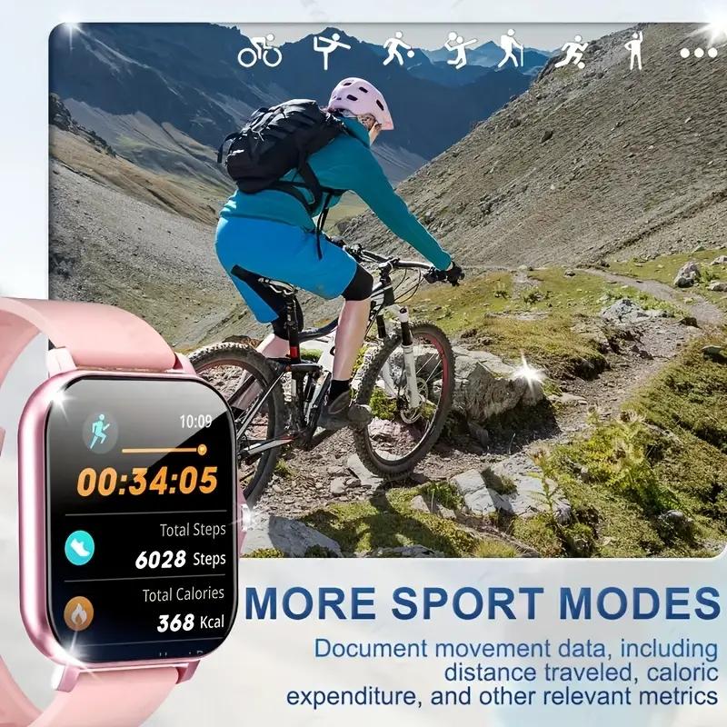 Smartwatch with Call Function - Wireless Call, Message Reminder, Pedometer & Calorie Tracking, Multiple Sports Modes, Weather Forecast, Wireless Connection, Comfortable, Unisex