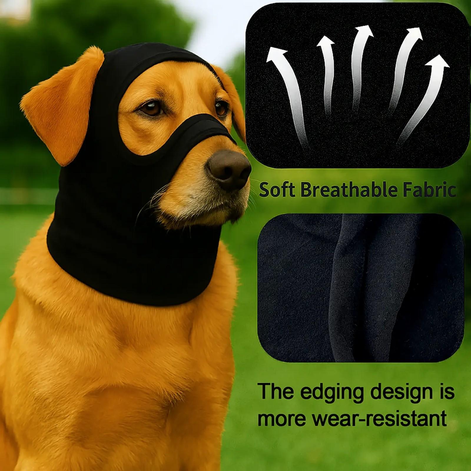 Pet Warmth Anti-Cold Dog Head Cover, Adjustable Windproof Neck Protector, Labrador Calming Mask, Fall Winter Essential Gear