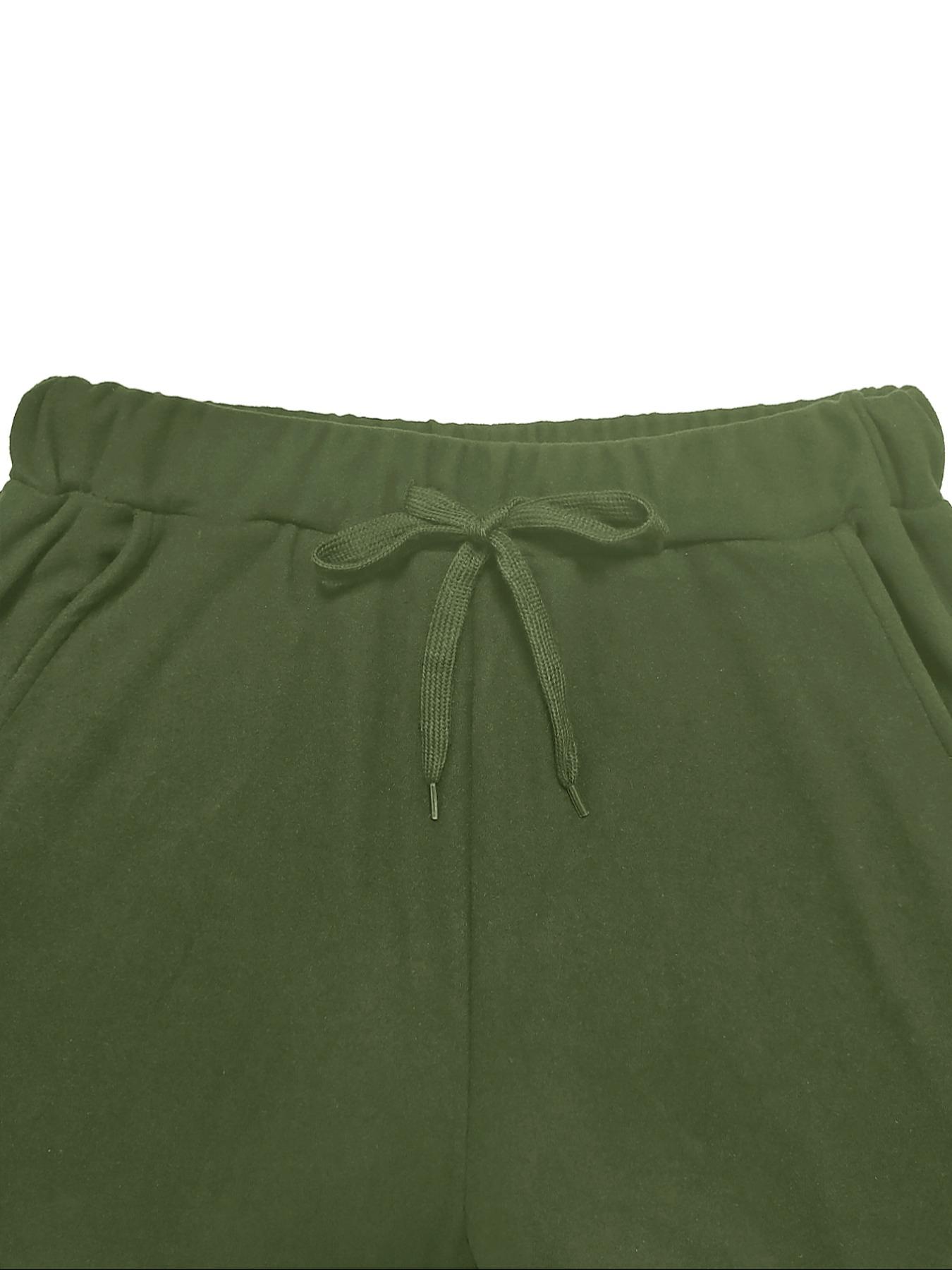 Women's Winter Casual Fitted Two-piece Set, Thick Warm Top & Pants for Home Wear, Simple Plain Design, Perfect for Cold Weather, Womenswear