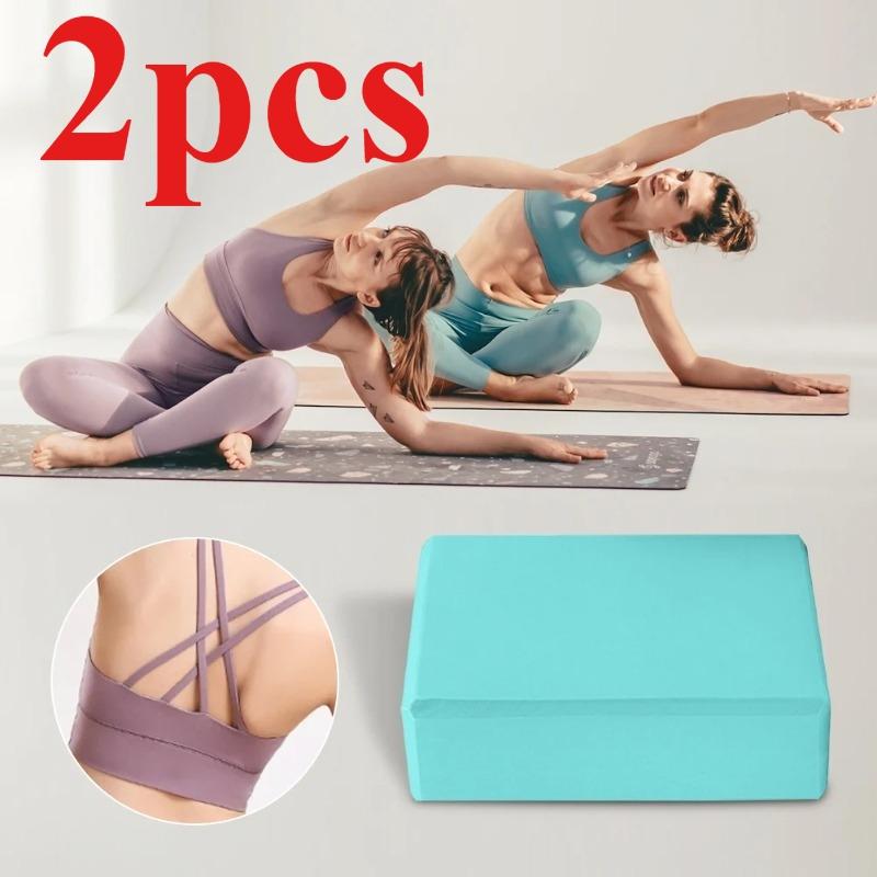 2pcs Dance Supplies High Density Yoga Foam Blocks Solid Color Non-slip Yoga Block EVA Lightweight Props Brick Meditation