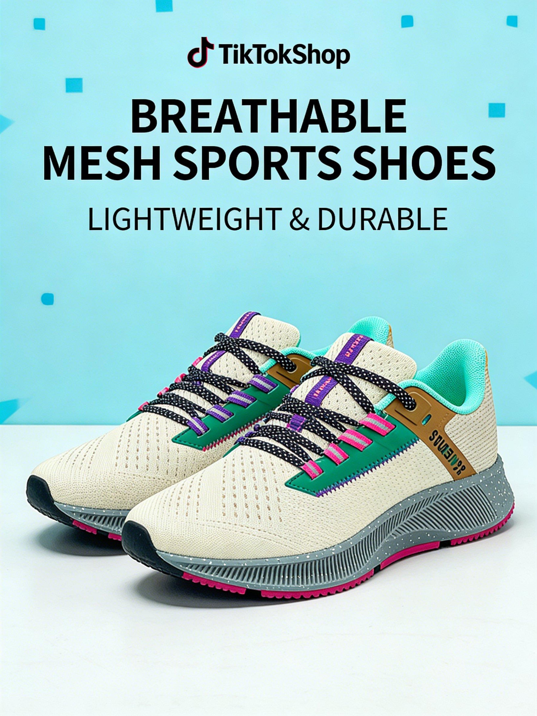 Unisex INS Style Breathable Mesh Lightweight Soft Sole Running Shoes Comfortable Lace Up Athletic Sneakers for Running Gym Travel Daily