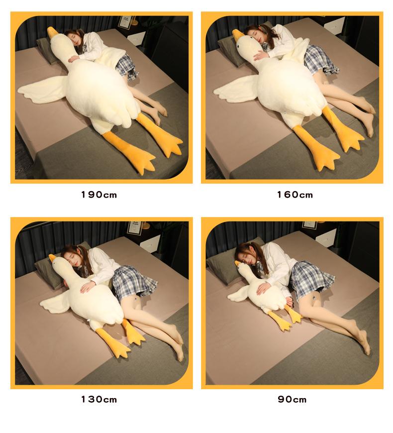 50-190cm Large Brown Hug Stuffed Animal Duck Kawaii Giant Goose Plush Toy Sleeping Pillow Big Soft Doll Party Gift for Boy Girls