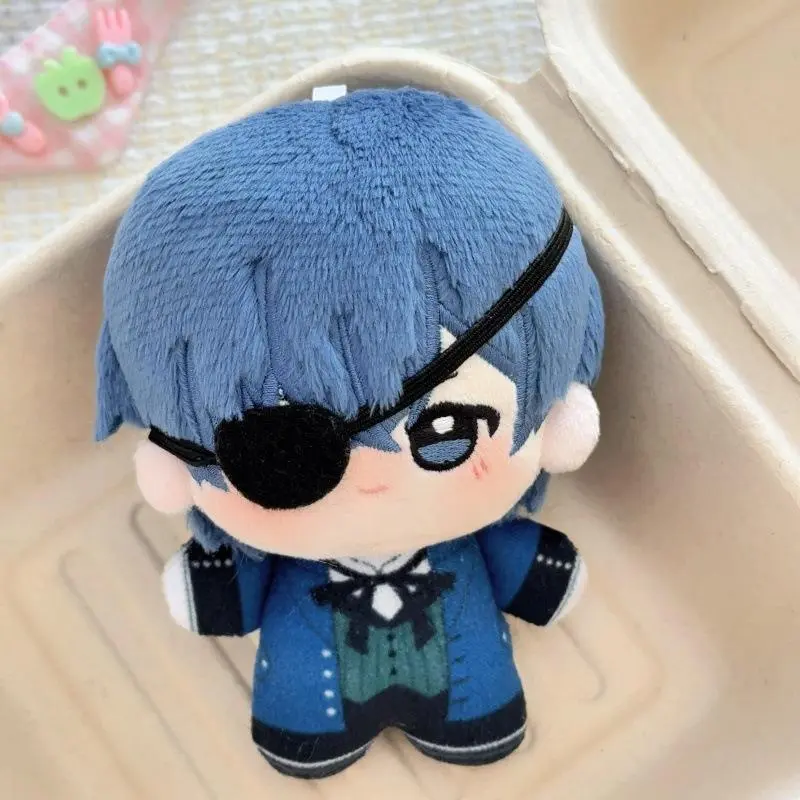 10cm Black Butler Ciel Plush Dolls Pendant Holiday Gifts Mini Sebastian Michaelis Printed Stuffed Backpack Toys Fans Collect