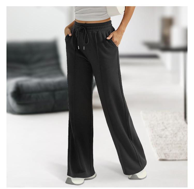 AUTOMET Women’s Wide Leg Sweatpants High Waisted Baggy Flared Pants Drawstring Athletic Joggers