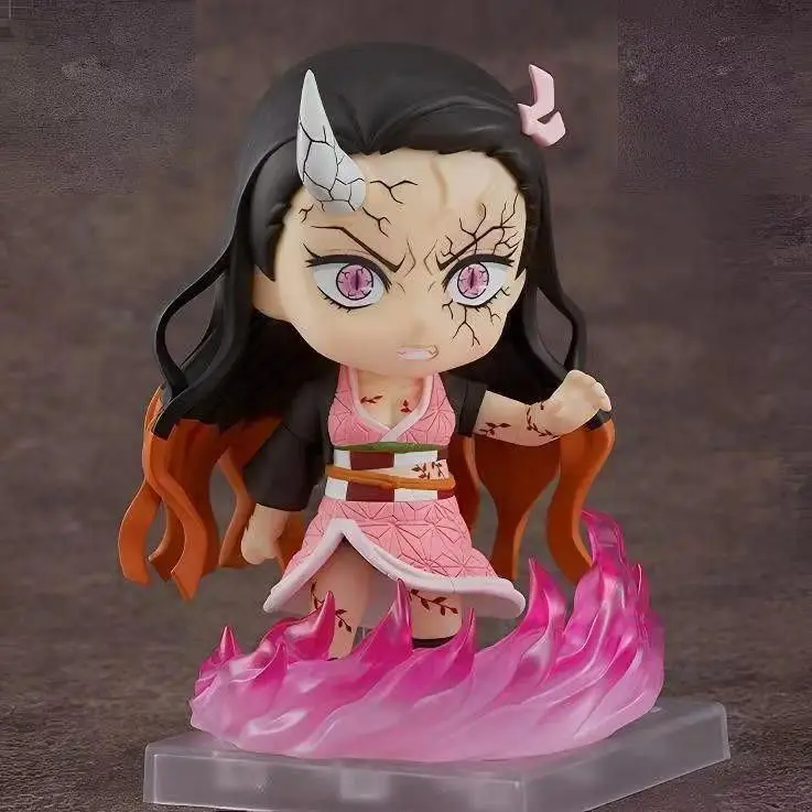 New Premium Nezuko Kamado Nendoroid 1948 Q Version Changeable Faces Action Figure Desktop Ornament Collectible Gift for Anime Fa