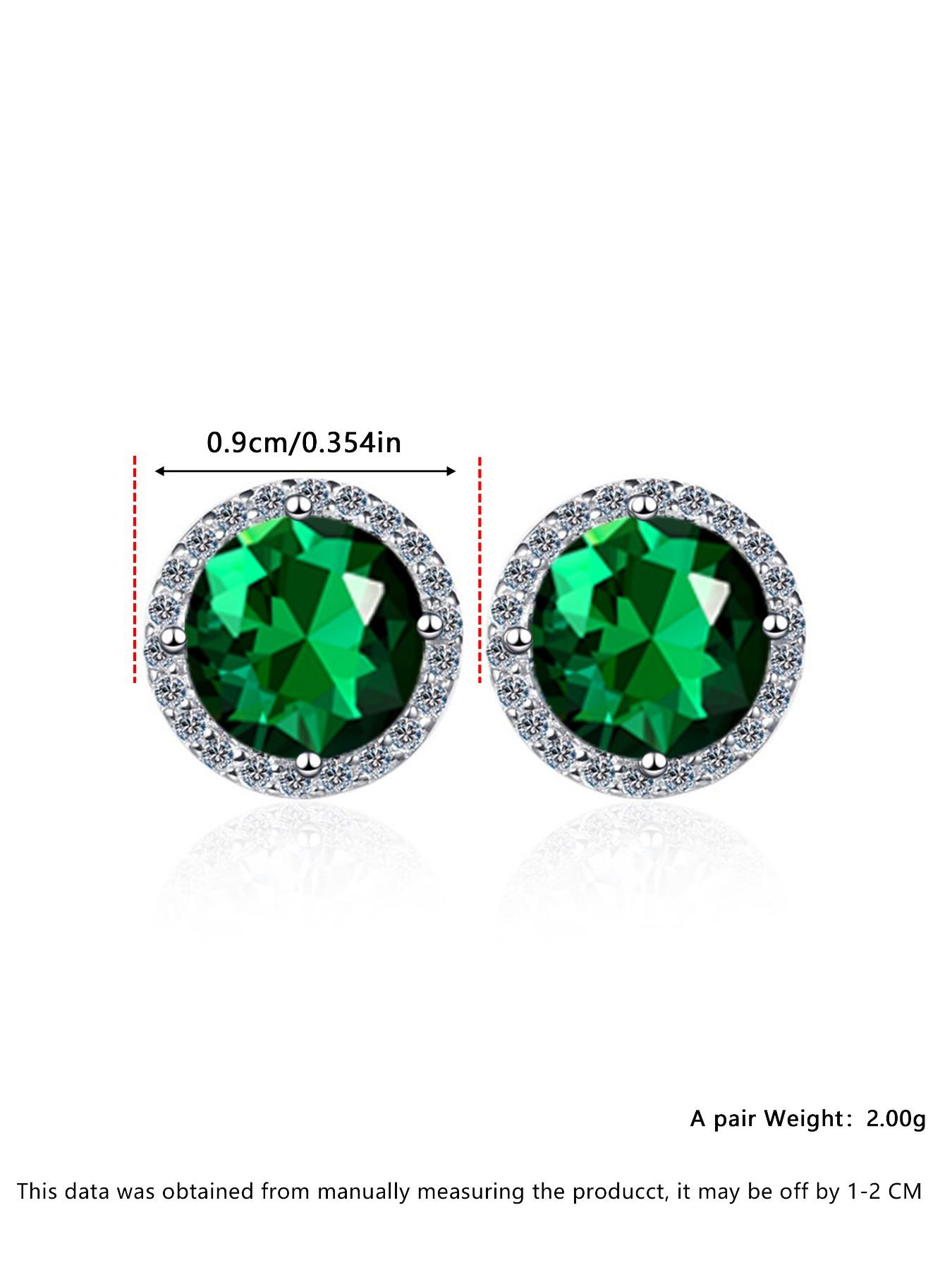 S925 Sterling Silver Synthetic Moissanite Earrings, Round Shaped Earrings for Women & Men, Trendy All-match & Exquisite Jewelry for Birthday Gift