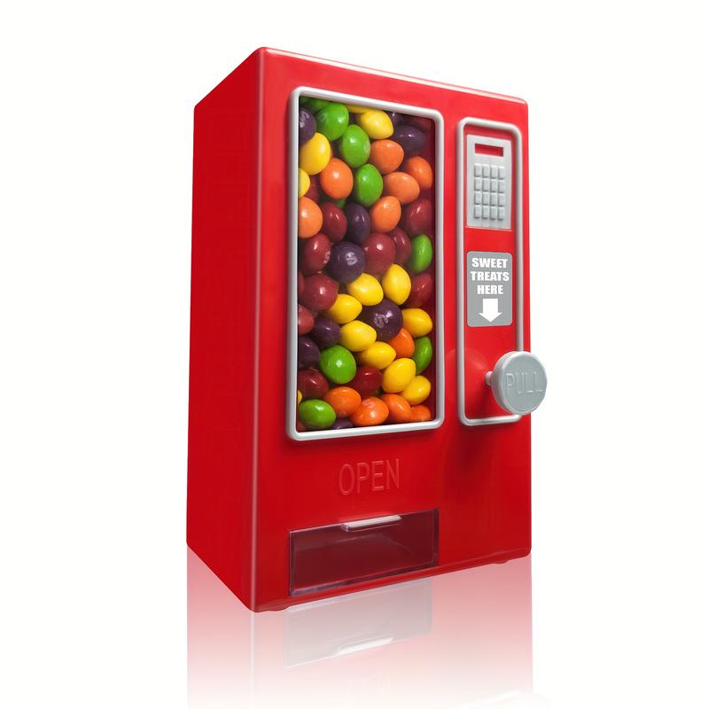Retro Mini Candy Vending Machine - Perfect for Gumballs, Jelly Beans & Treats - No Batteries Required - Ideal Kitchen Accessory & Great Gift for Youngsters