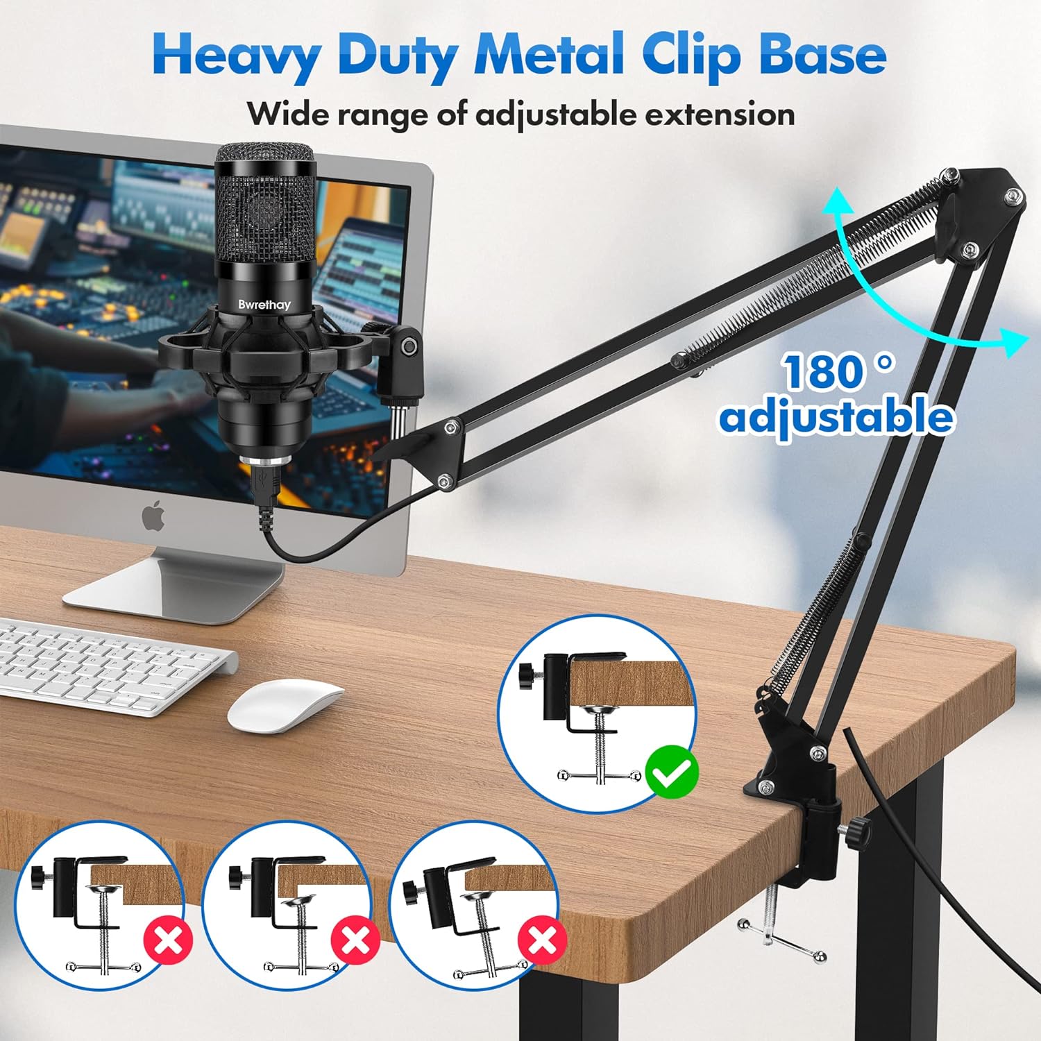 USB Gaming Microphone PC,Professional Cardioid 192kHz/24Bit Plug & Play Mic Recording Microphone Kit with Advanced Chipset,for Streaming, Podcast, Studio and Singing