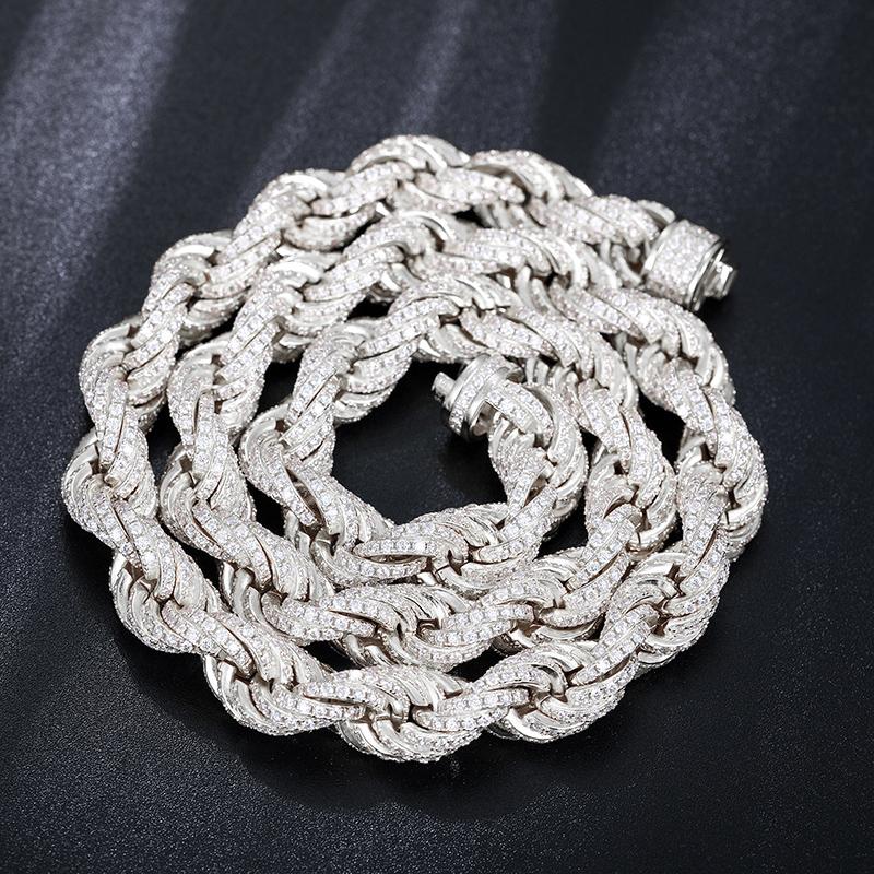 【#N100】8mm 18K Gold-Plated Chain Necklace with Lab-Grown Moissanite S925 Sterling Silver Synthetic Moissanite Necklace for Women Men Hip Hop Jewelry Gift