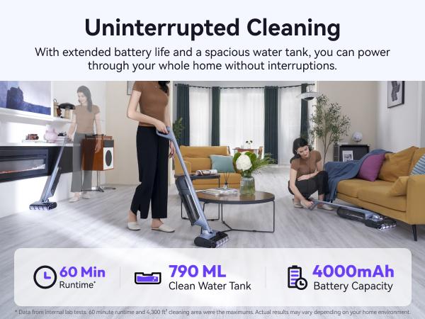 NARWAL S30 Pro Wet Dry Vacuum Cleaner with 20000Pa Suction, Cordless Vacuum Mop for Hard Floors, Tangle-Free Hair-Cutting, 180° Lie Flat, 194°F Self-Cleaning, Disposable Waste Bag, Edge Cleaning