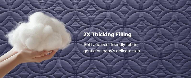 【BEDLORE】Waterproof Crib Mattress Protector 2-Pack, Soft & Breathable Crib Mattress Pad, Noiseless & Machine Washable Toddler Mattress Cover for Standard Baby Crib (52" x 28")