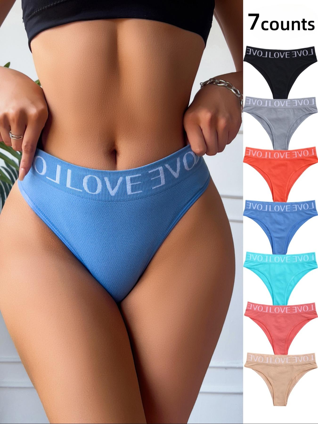 Women's Solid Color Panty, Soft Comfy Breathable Knicker for Daily Wear, Underwear for Women