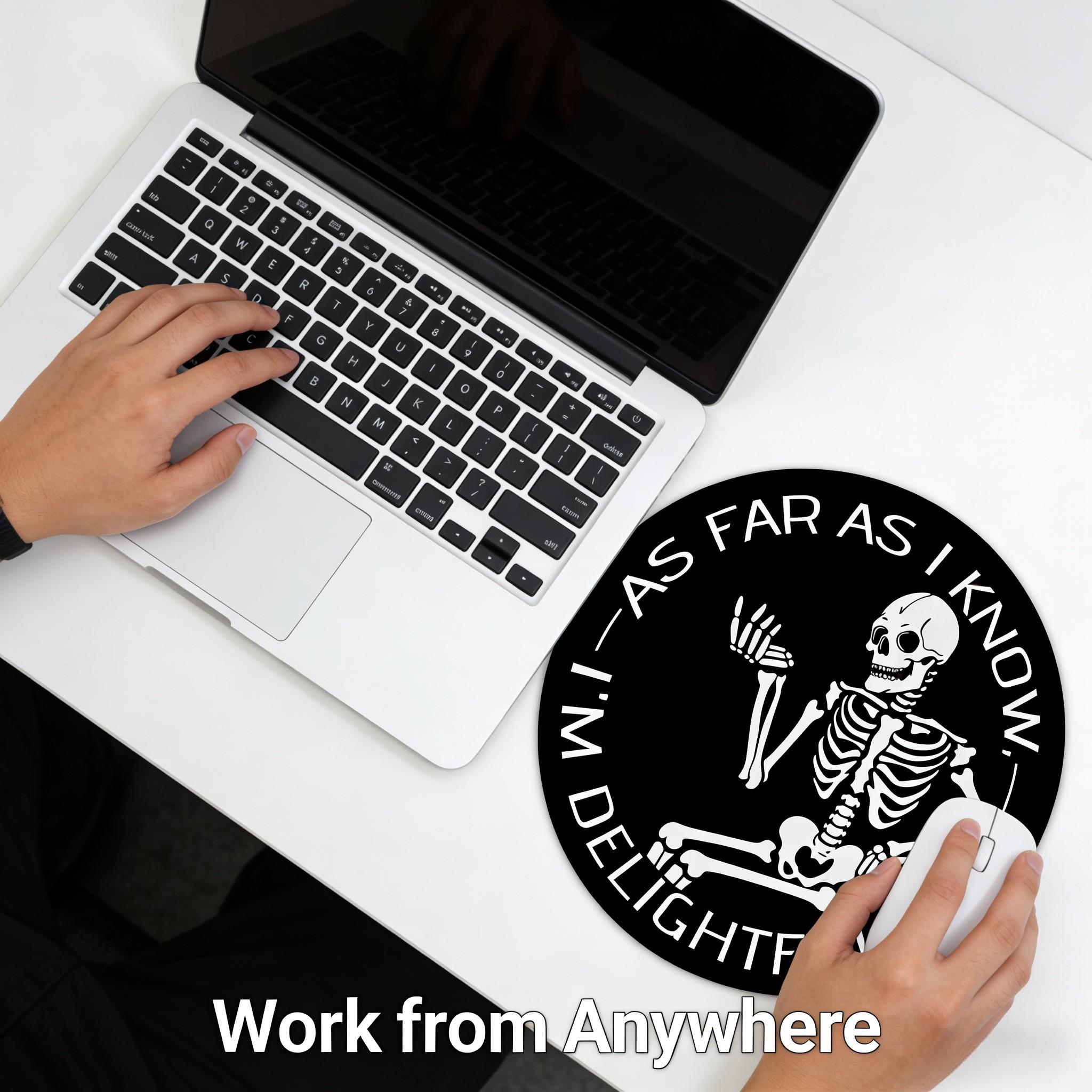 Fashion Skull Head Round Mouse Pad, Non-Slip Rubber Base, Small Desktop Mat for PC/laptop, Gaming/mouse Pad, Gift for Women, 7.87 Inches