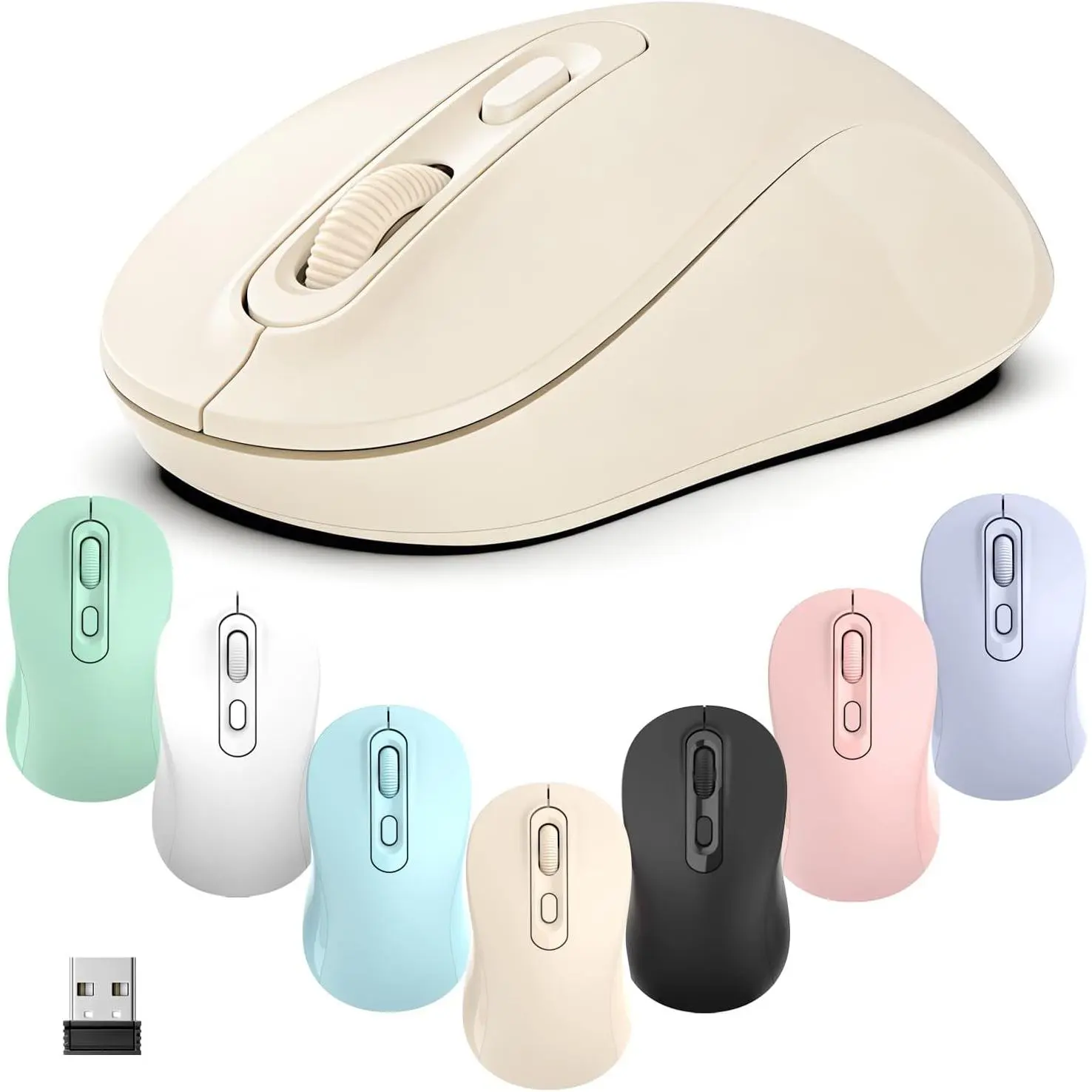 , 2026  Model, Silent Click  Design, Portable, 4 Buttons, Adjustable DPI (800/1200/1600), for Laptop/PC/Office (Black)