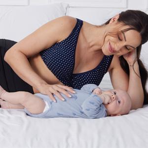 3 Pack Soft Cotton Maternity Nursing Sleep Bras, Front Opening Wire-Free Breastfeeding Bras for Pregnant Postpartum Women Daily Sleeping Wear