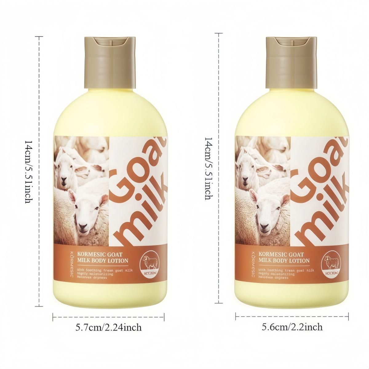 Goat Milk Body Wash & Body Lotion 250ml Set,Moisturizing for Dry Skin,Gentle Cleansing,Long-Lasting Hydration,Soft Smooth Glowing Skin,Daily Skin Care,Nourishing Repair,Non-Greasy,Refresh & Brighten Skin
