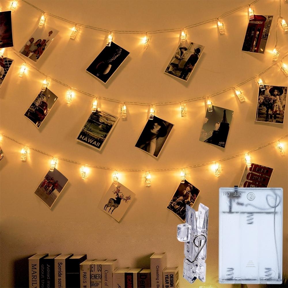 Photo Clip LED String Light, Warm LED String Light with On/Off Control, Decorative Light for Bedroom, Dormitory, Party, Wall Decor