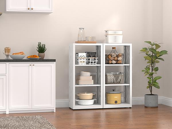 【 DealsforYouDays 】Multifunctional Home Organizer Rack 16" Width 3-Tier Adjustable Metal Bookshelf Display Shelving for Collectibles Plants Bedroom Office Storage