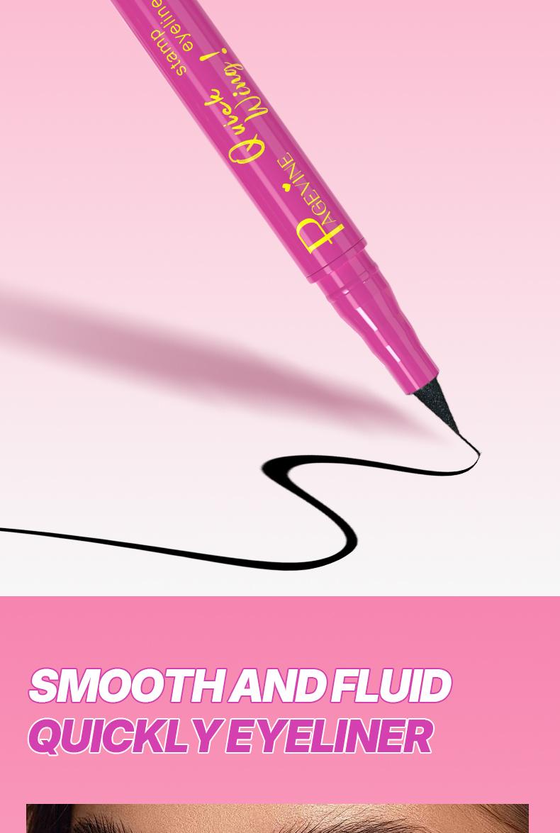 2-In-1 Dual Head Wing Stamp Wings Eyeliner Liquid Pen, Easy Cat Eye Template Makeup Tool, Waterproof Sweatproof Long-Lasting