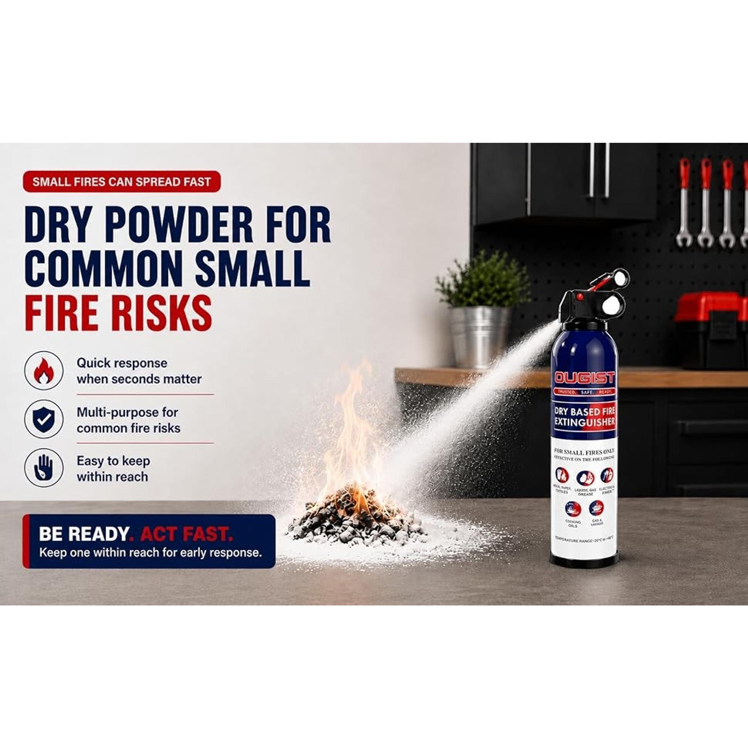 Portable Dry Chemical Fire Extinguisher for Home & Vehicle - Grease & Electrical Fire Extinguisher for Kitchen, Car, Easy for All Ages to Use (2-Pack, 1.32lb Each) Portable Dry Chemical Fire Extinguisher for Home & Vehicle - Grease & Electrical Fire Extinguisher for Kitchen, Car, Easy for All Ages to Use (2-Pack, 1.32lb Each)