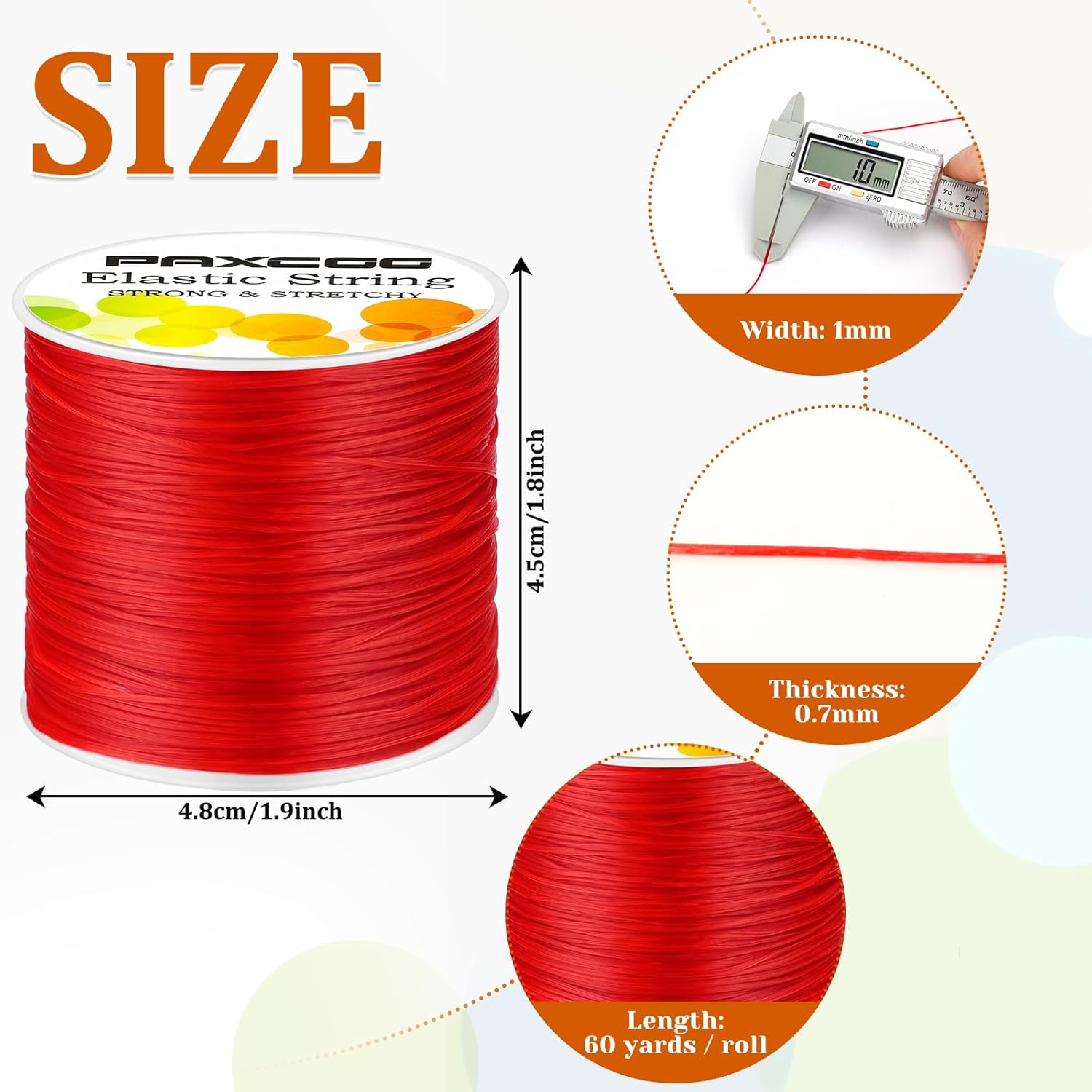 12 Rolls Elastic String for Bracelets, Stretch Magic Elastic String Bead Cord  Thread for Bracelet, Necklaces, Clay Beads, Pony Beads ( Colors)