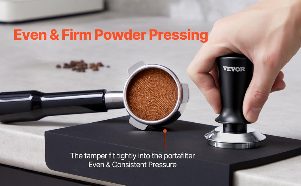 VEVOR Espresso Tamper 51mm, Spring Loaded Coffee Tamper, 30 lbs Tamper Tool Espresso, Stainless Tamper with Non-Slip Grip