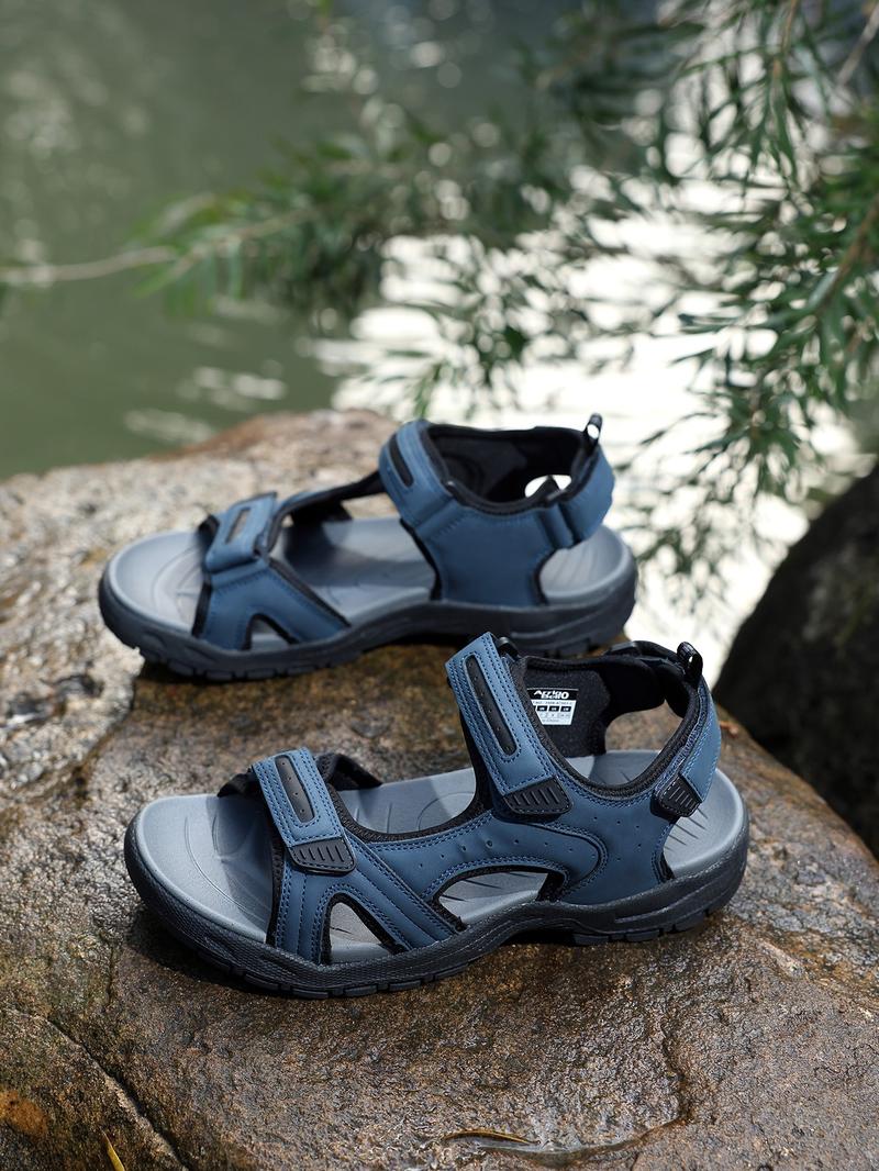 Men's Large Size Sport Sandals, Summer Casual Beach Shoes, Fashionable Men's Velcro Slippers, Durable Design, Comfortable Stylish Footwear, Hiking Sandals